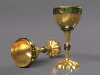 CHALICE-GOLD gold and goblet Low-poly 3D model