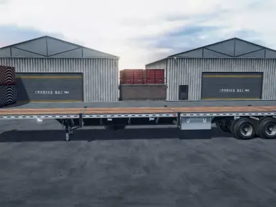 Flatbed trailer unity asset Low-poly 3D model