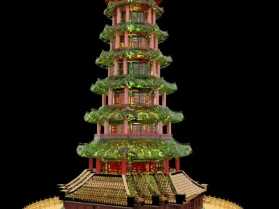 Chinese tower 3D model