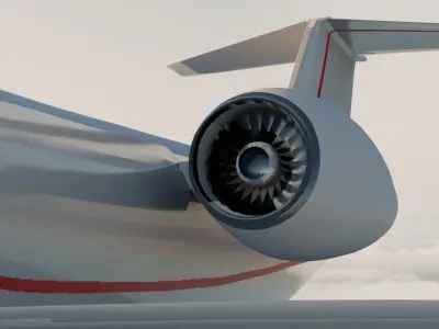 Gulfstream G450 Private Jet Low-poly 3D model