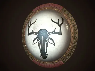 Hoplite Shield Deer Low-poly 3D model