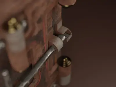 Vintage old Safe Rigged Low-poly 3D model