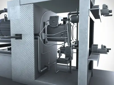 Heavy Duty Motor Setup Low-poly 3D model