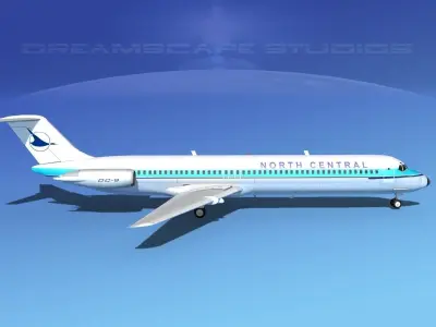 Douglas DC-9-50 North Central 3D model