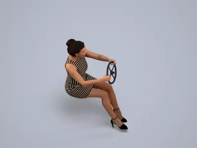 00189Cameron019 - Adult Caucasian woman driving car in casual 3D model