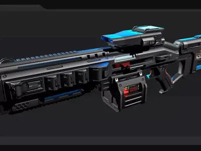 AK6 - Heavy MachineGun Low-poly 3D model