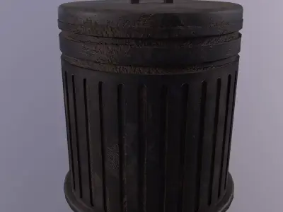 Trash Can - Game Ready - PBR 3D Model Low-poly 3D model purchase