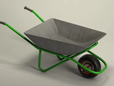 Wheelbarrow Low-poly 3D model