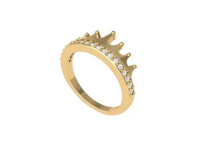 Crown Wedding Ring  3D print model