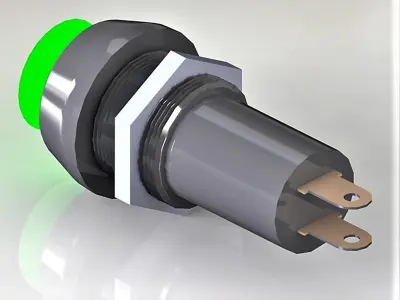Signal bulb 10 green 3D model