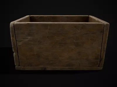 Plain Wood Crate Low-poly 3D model