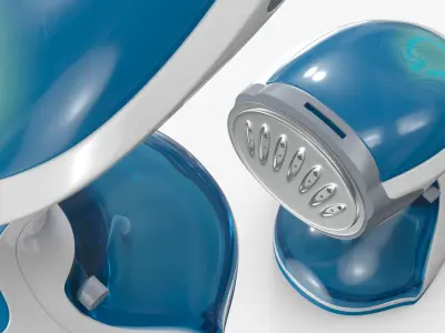 Portable Fabric Steamer with Water Tank Blue 3D model