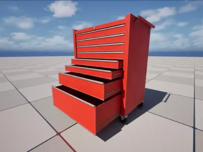 Toolbox Cabinet Game Ready PBR Low-poly 3D model