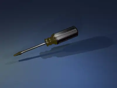 Flathead Screwdriver 3D Model Realistic Hand Tool 3D model