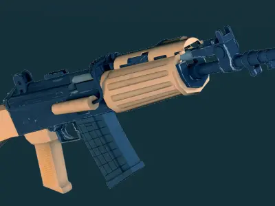 insas lmg gun  Low-poly 3D model