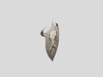 Demon Skull Shield Low-poly 3D model