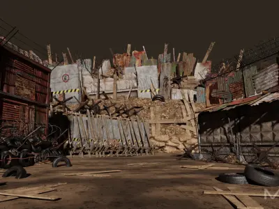 Barricades Pack Low-poly 3D model