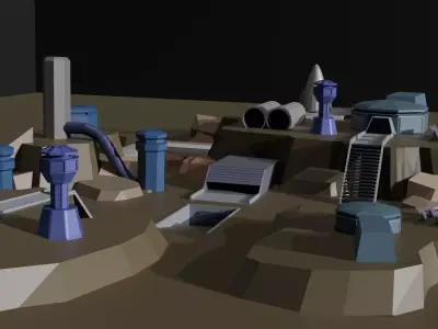 Space cargo low poly Low-poly 3D model