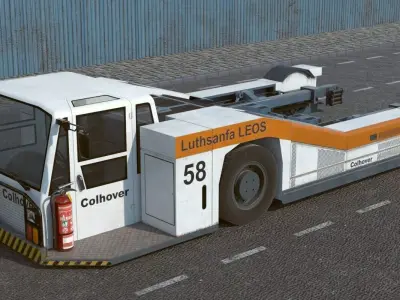Aircraft Towing Tractor PBR 3D model