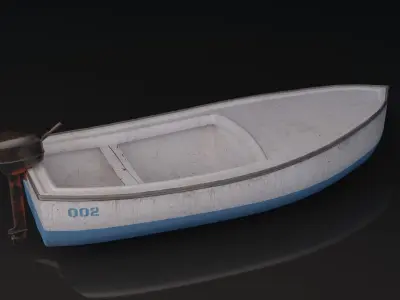 Small Fishing Boat Low-poly 3D model
