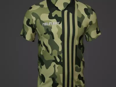 Military Soldier Clothing T-shirt Low-poly 3D model 62
