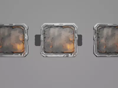 Panel05 Burned Panel With Fire Damage LowPoly LOD Low-poly 3D model
