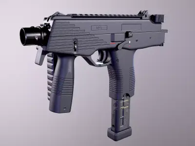 Brugger Thomet MP9 Low-poly 3D model