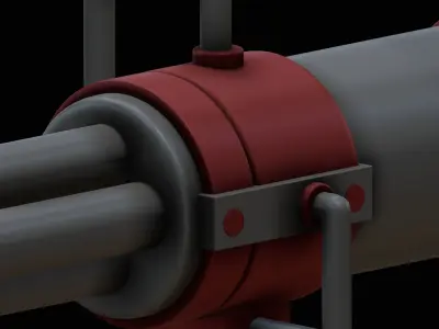 gatling gun 3d modeling Low-poly 3D model