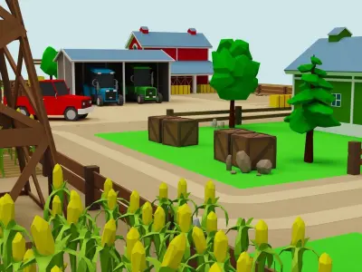 Farm Pack - 54 Assets Low-poly 3D model