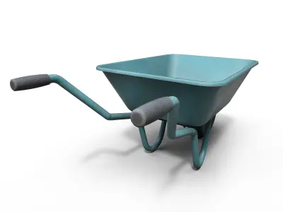 Wheel Barrow Low-poly 3D model order