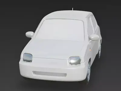 The Urban Breeze White Compact Car 3D Model Low-poly 3D model