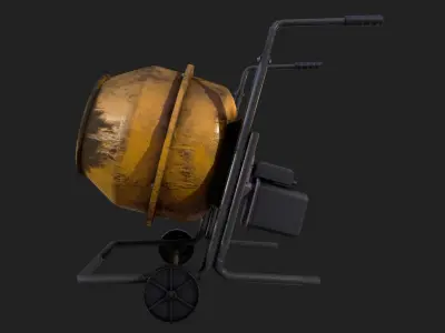 120 Liter Concrete Mixer -  PBR Game Ready Low-poly Low-poly 3D model