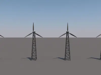 Wind Energy Low-poly 3D model