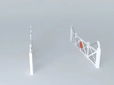 Eco Rail Track Crossing Gates Old Steam Days Free 3D model
