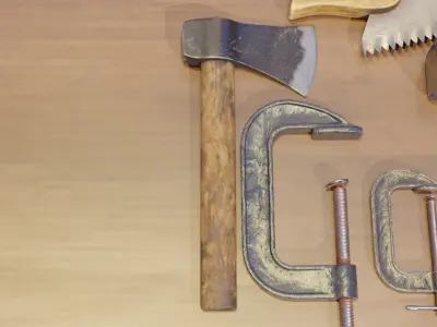 Carpentry Tools Low-poly 3D model