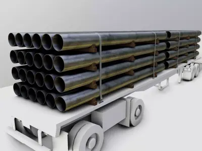 CARGO MODELS FOR TRUCK TRAILER-Pipes Type-2 3D model