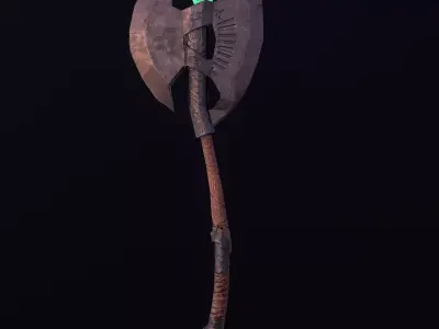 Stylize-Axe axe with light Low-poly 3D model