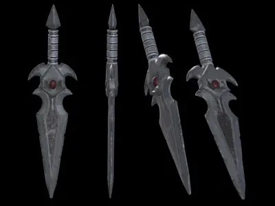 Stylized dark fantasy dagger Free low-poly 3D model