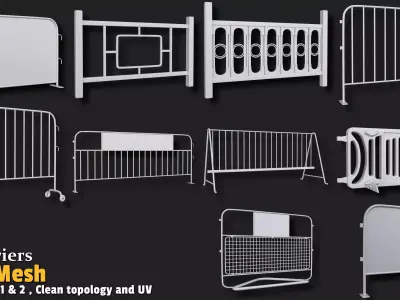 10 Barriers  Base Mesh  VOL01 Low-poly 3D model