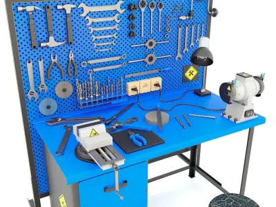 Workbench and garage tools 21 Items - Collection 3 3D model