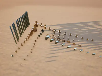 Pipe and Fittings Low-poly 3D model