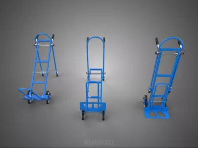 TRIPLE WHEELS STAIR CLIMBING CLIMBER CONVERTIBLE HAND TRUCK CART 3D model