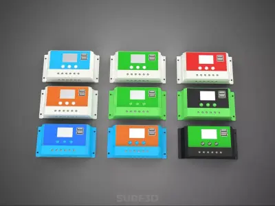 MULTI COLOR SOLAR CELL PANEL CONTROLLER BATTERY CHARGE REGULATOR 3D model