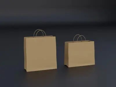 Paper Bag Low-poly 3D model