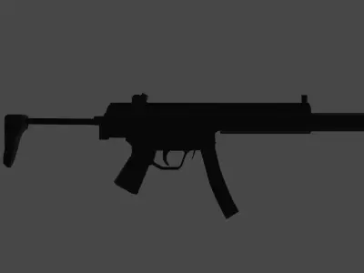 Lowpoly MP5SD smg Low-poly 3D model