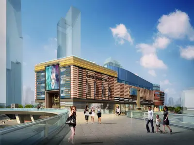 3Dmax fashion city commercial square building 24 3D model