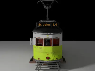 Electric Train Full Textured PBR Low-poly 3D model