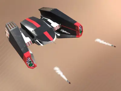 Spaceship Drone Peregrine Low-poly 3D model