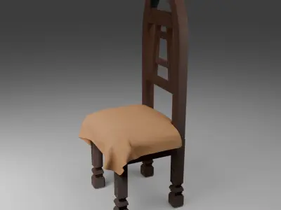 Classic wooden chair 3D model