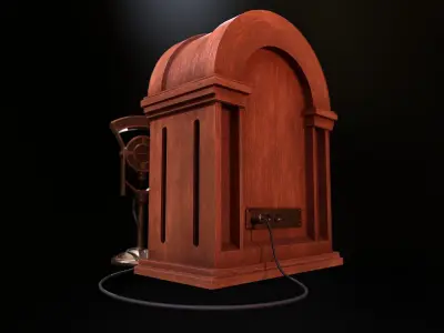 Vintage Radio Transmitter Low-poly 3D model